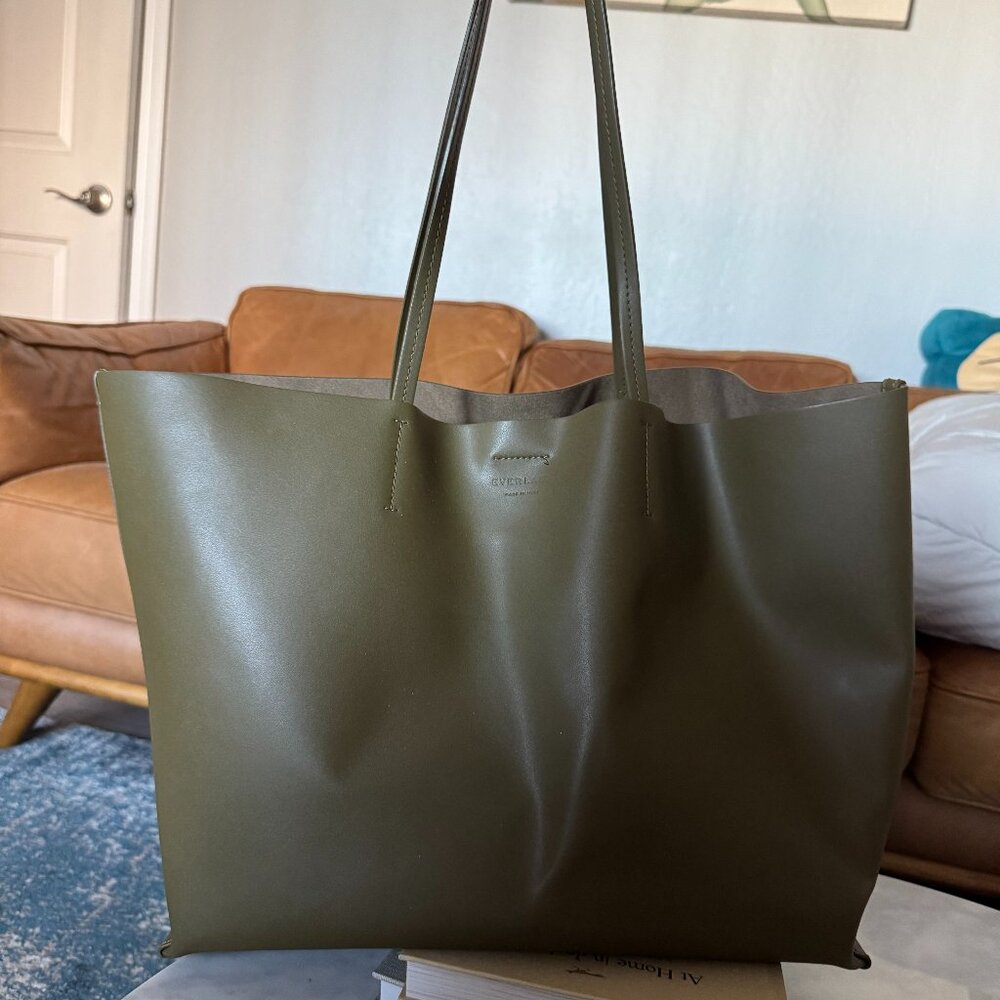 Everlane The Luxe Italian Leather Tote | Beech Color - Picture 5 of 7